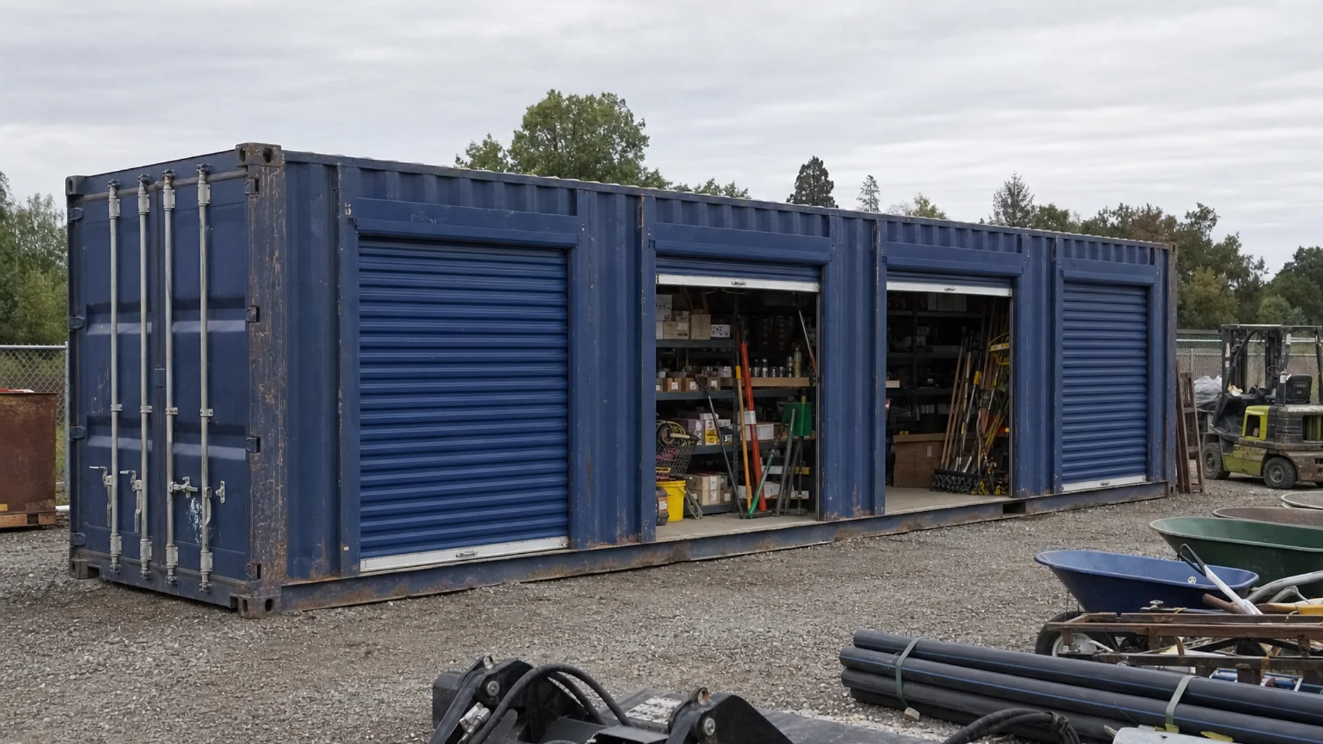 Open Side / Roll-Up shipping container storage