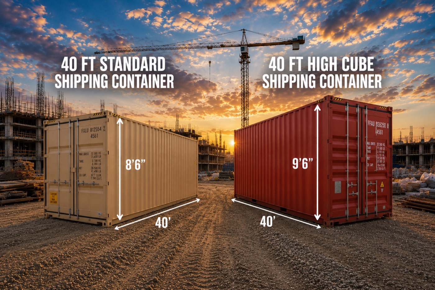 40ft high cube shipping container