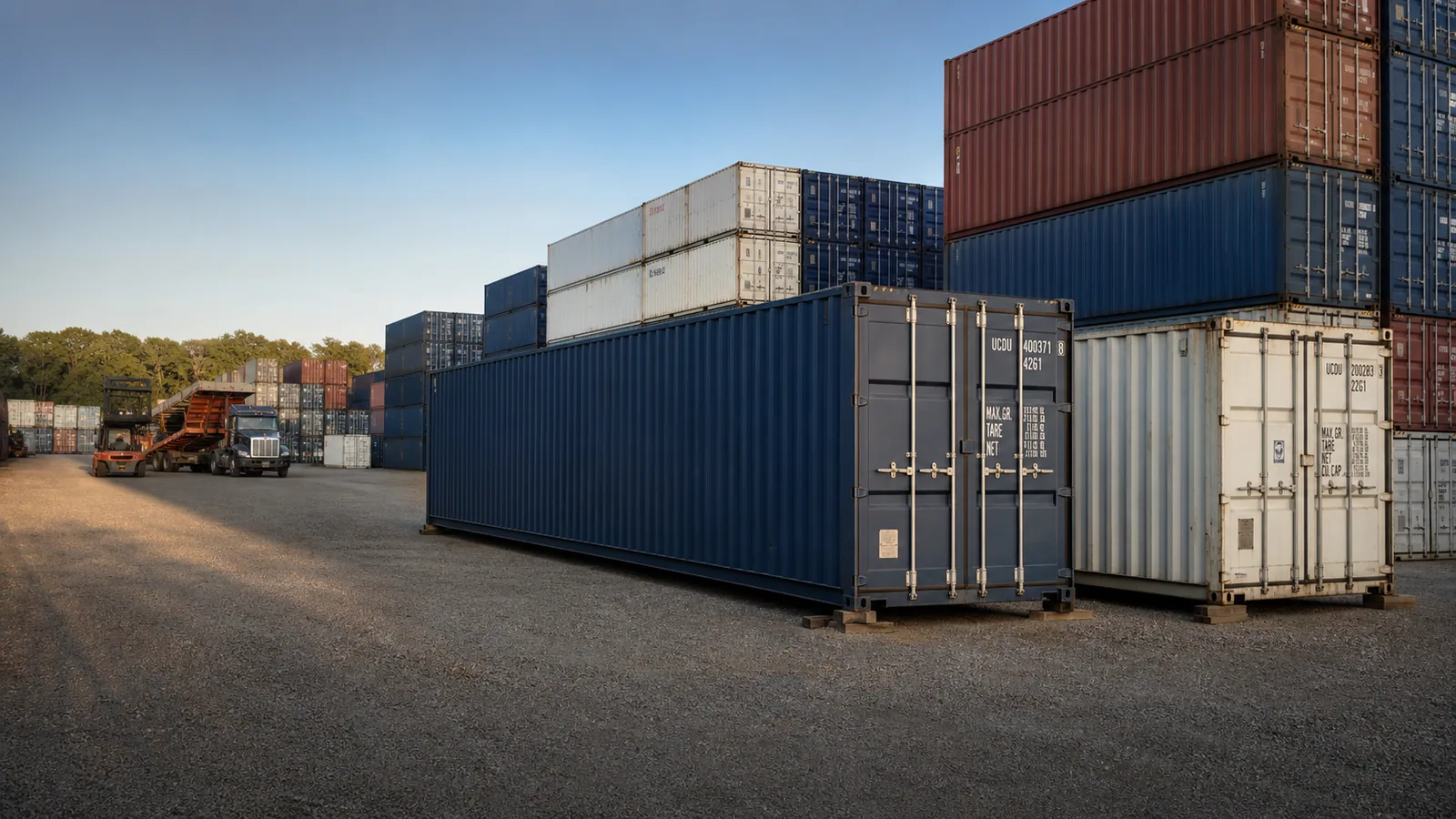 Rows of shipping containers ready for nationwide delivery