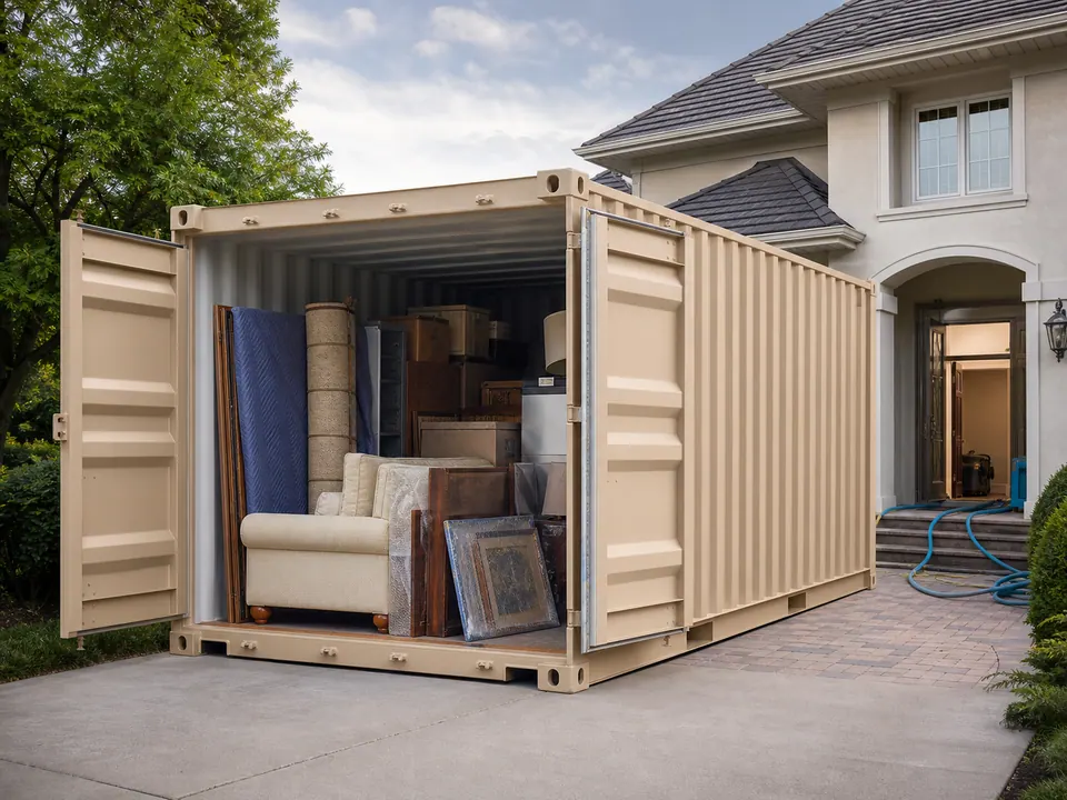 Dry protected furniture and artwork stored during home restoration