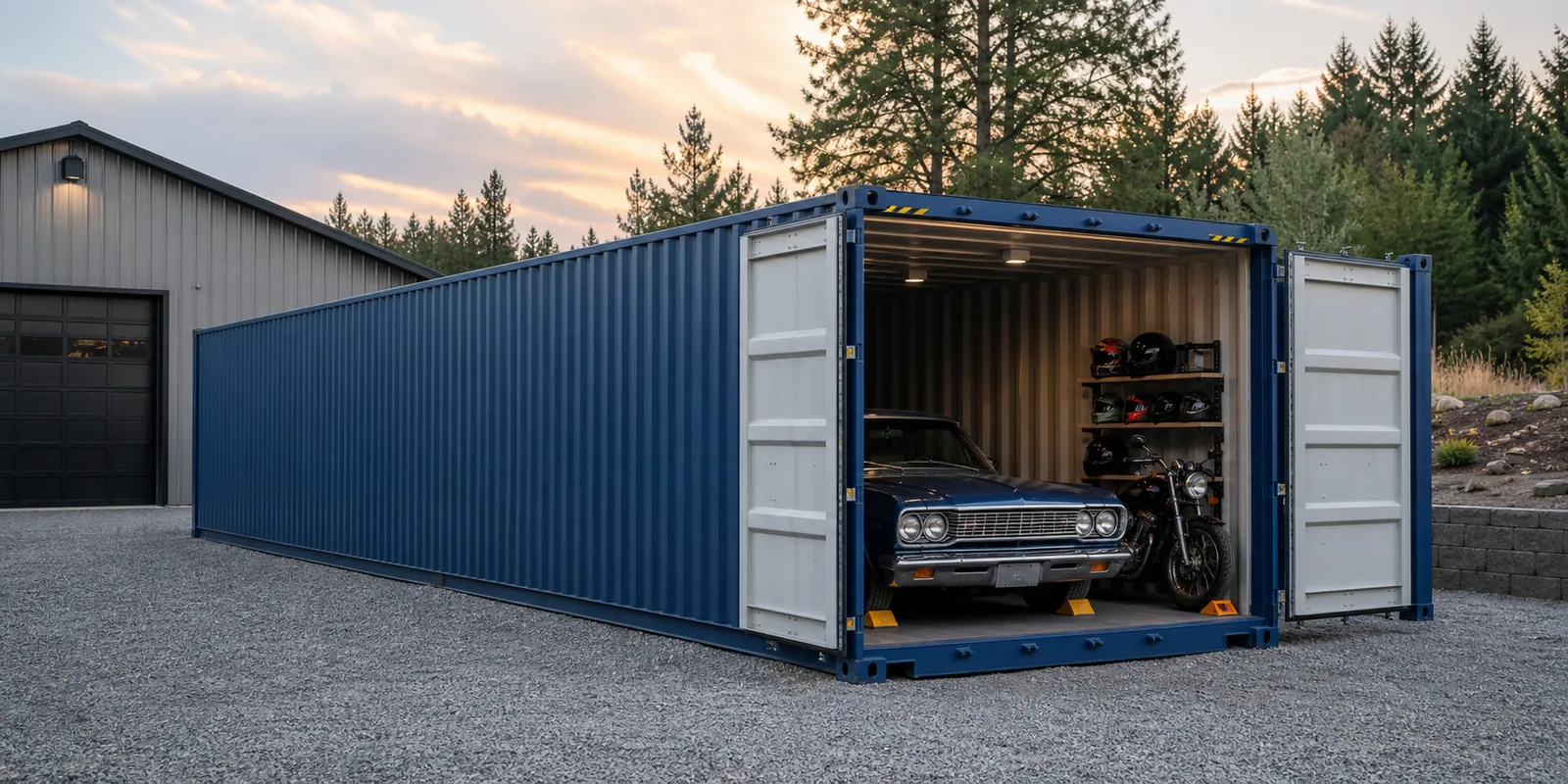 Vehicles & recreation shipping container storage