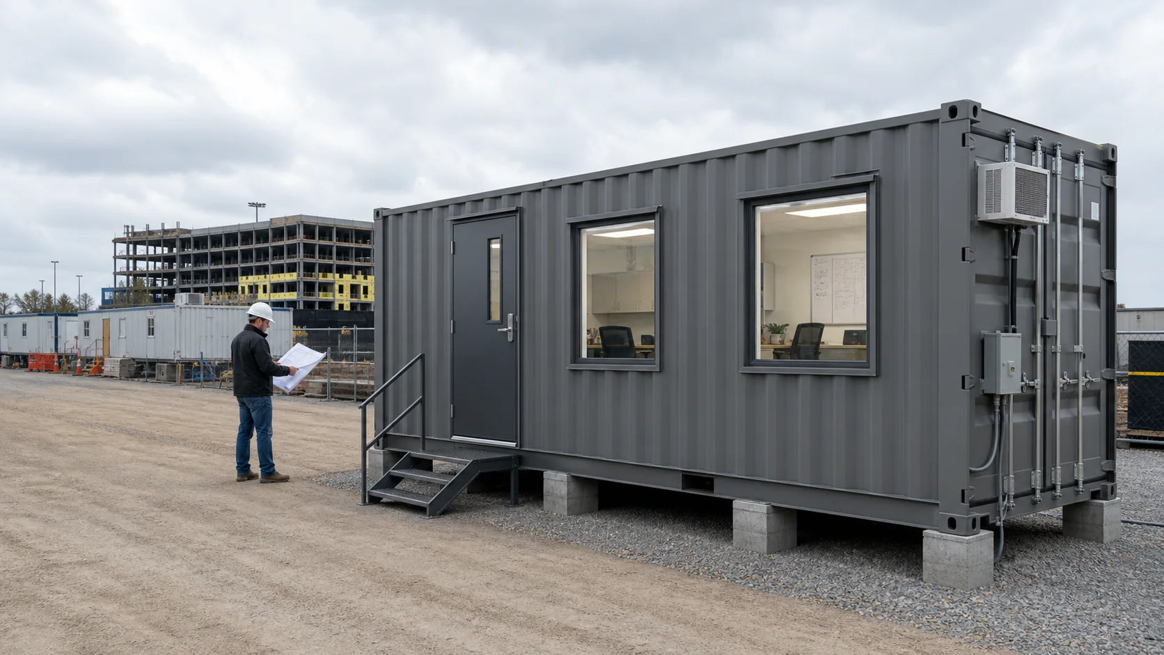 Office Containers supplies organized inside a shipping container